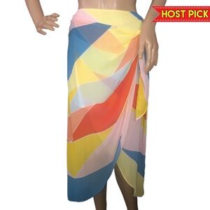 FOREVER 21 | COLORFUL WRAP AROUND LINED CONTEMPORARY SKIRT